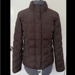 LADIES GAP CHOCOLATE BROWN NYLON QUILTED WINTER JACKET COAT INSULATED SMALL S